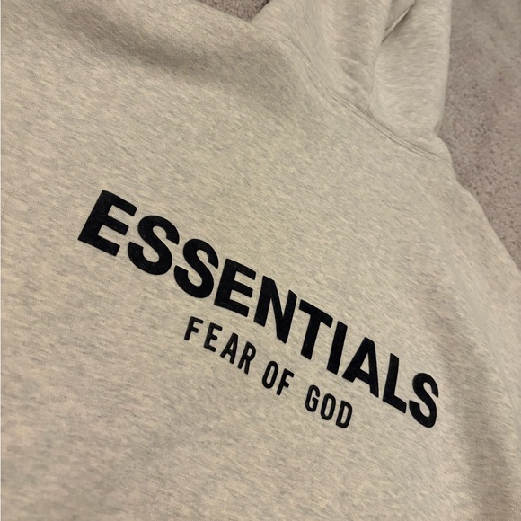 women’s small essentials hoodie oatmeal - Picture 2 of 4